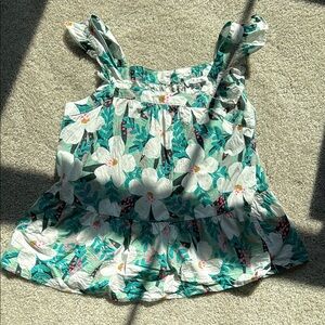 THML Floral Green and White Blouse